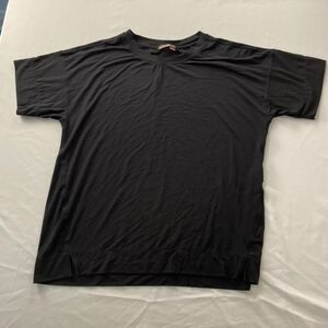 Zella Womens Black Short Sleeve Relaxed Fit Activewear T-Shirt XL